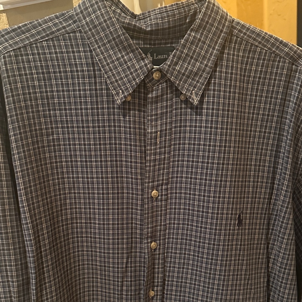 Ralph Lauren Men's Navy Checkered Shirt